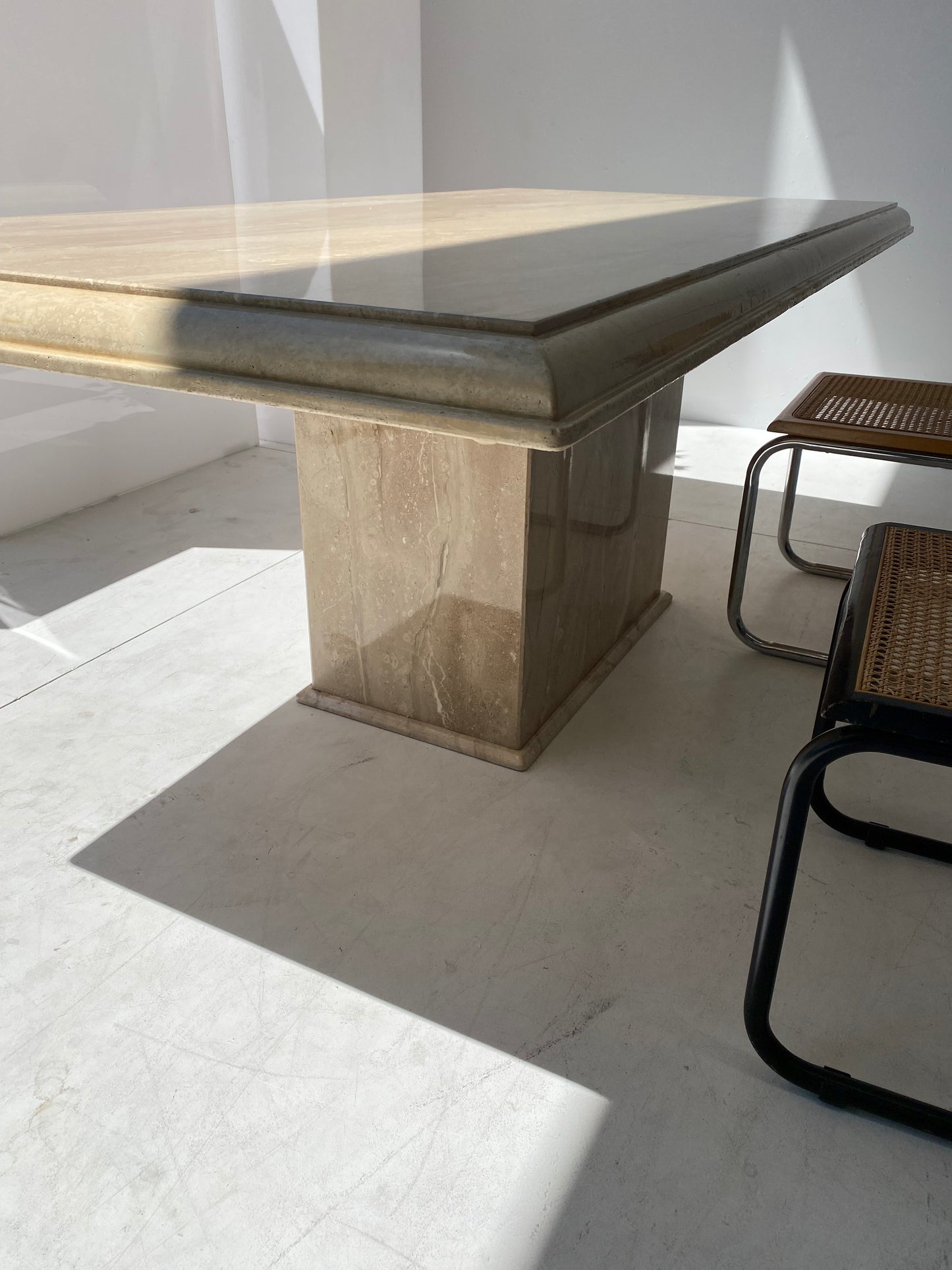 Large Polished Italian Marble Dining Table
