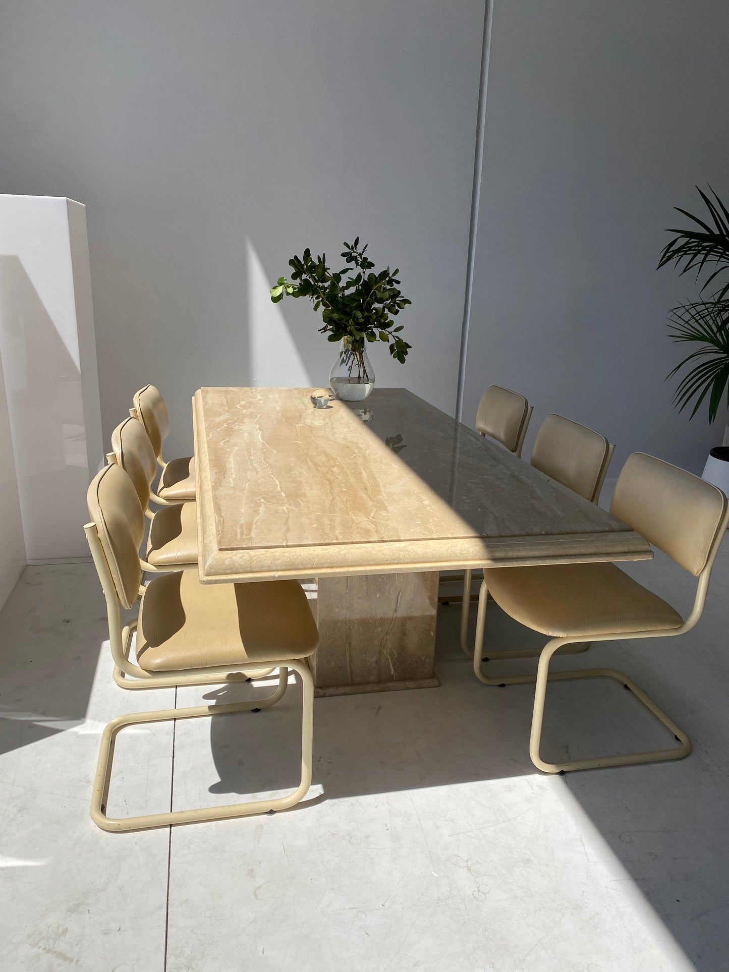 Large Polished Italian Marble Dining Table