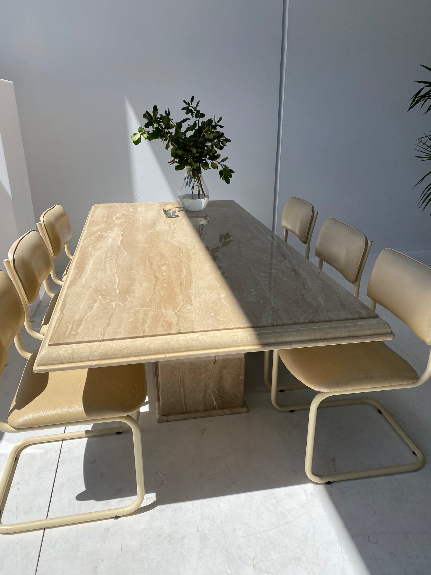 Large Polished Italian Marble Dining Table