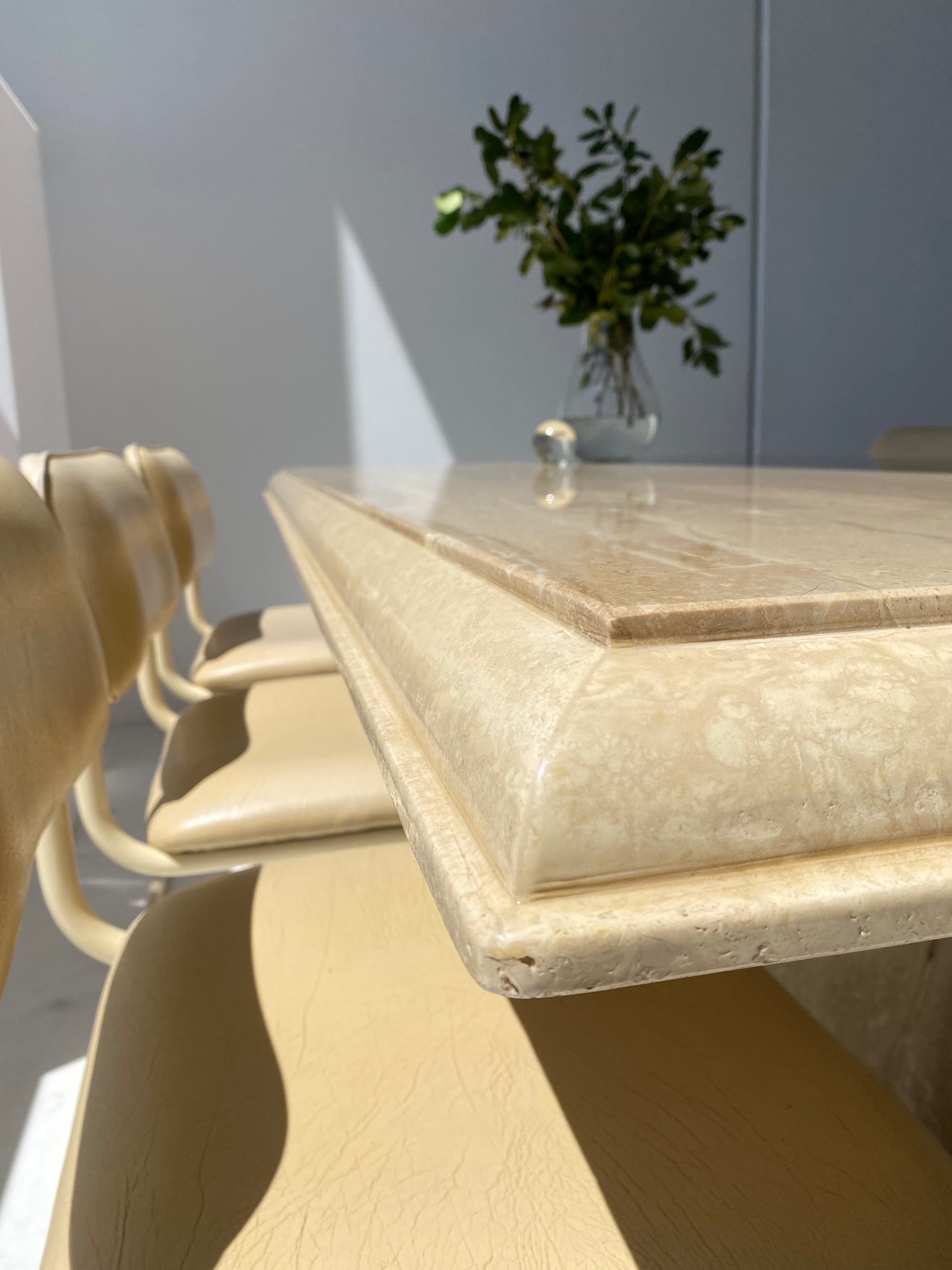 Large Polished Italian Marble Dining Table