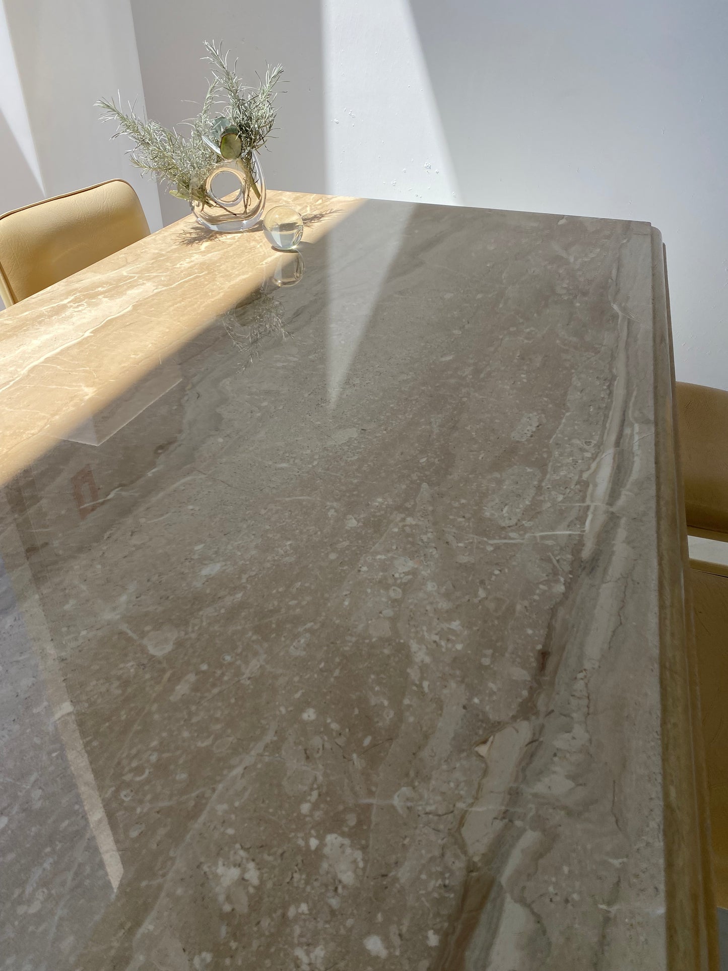 Large Polished Italian Marble Dining Table