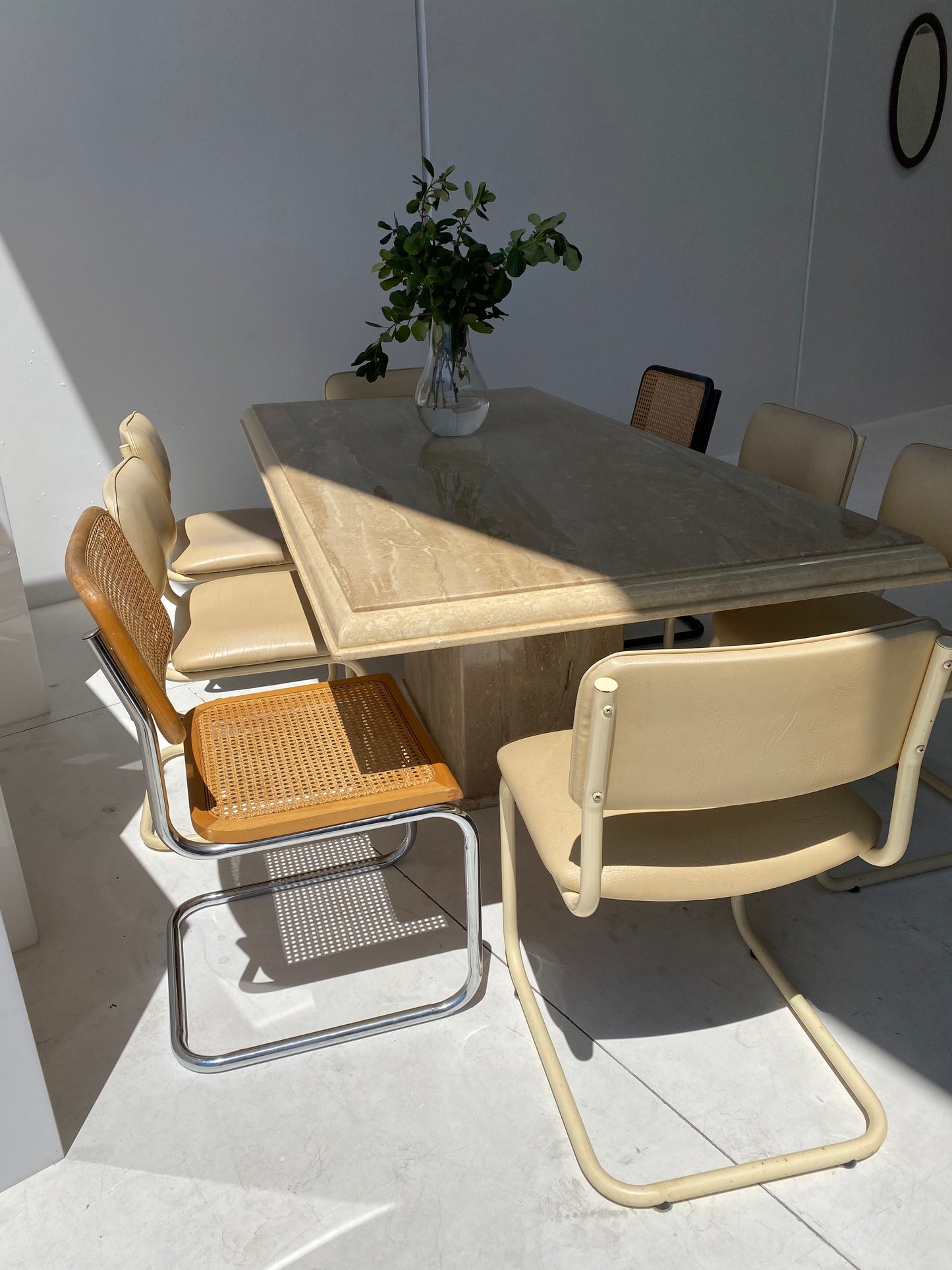 Large Polished Italian Marble Dining Table