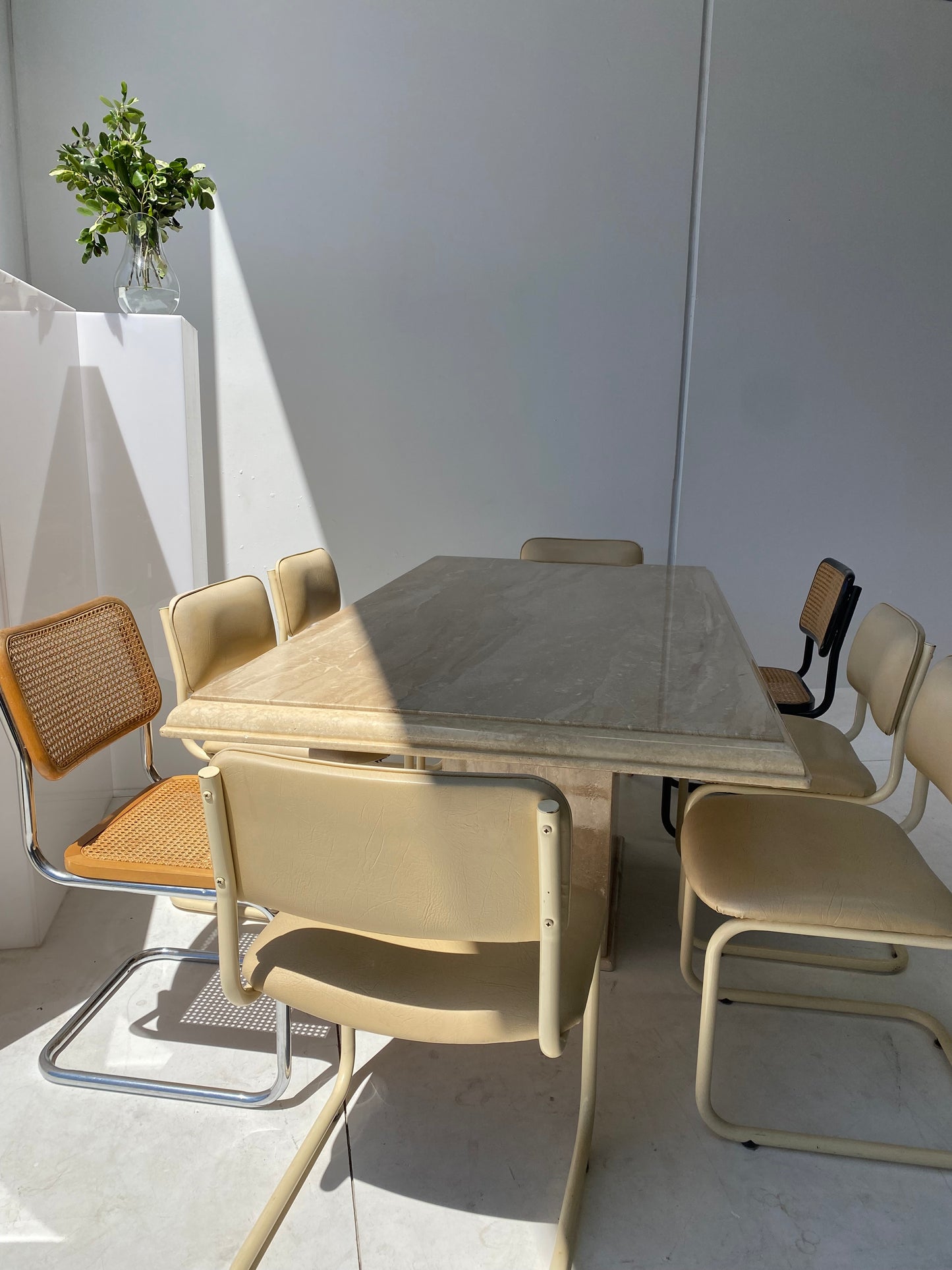 Large Polished Italian Marble Dining Table