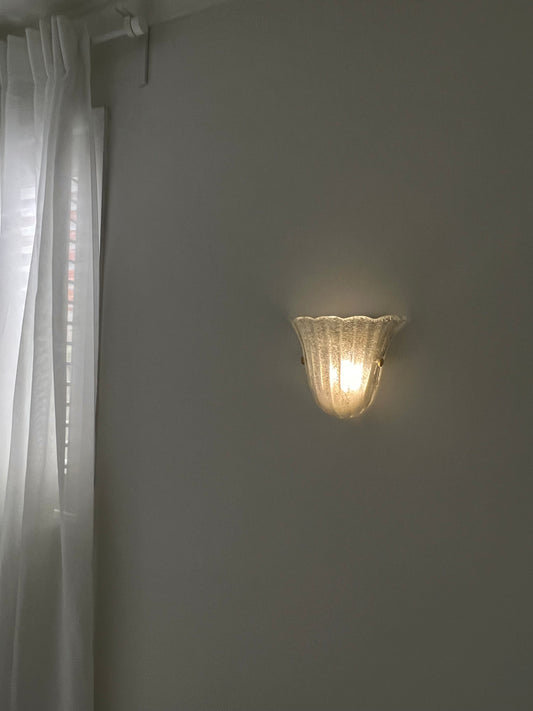 - Vintage Murano Scalloped Shell Sconce, Italy