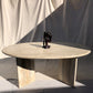 Vintage Oval Travertine Dining Table
