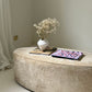 - Curved Ottoman in Cashew Velvet