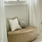 - Curved Ottoman in Cashew Velvet
