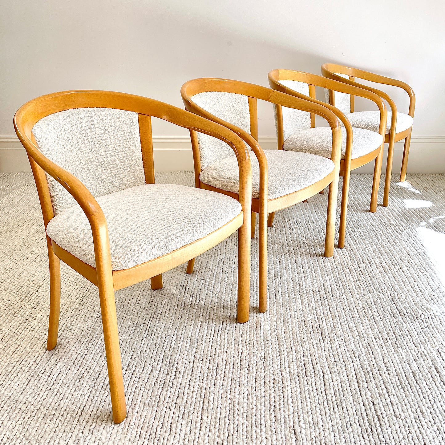 - Set of Four Vintage Italian Beechwood Chairs