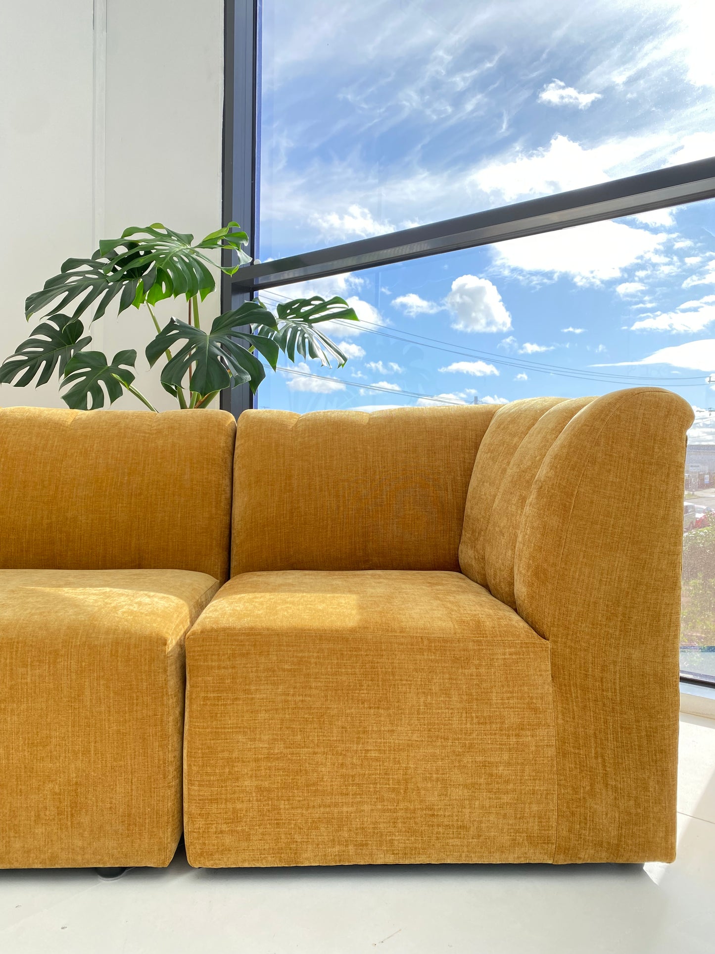 Four Piece Mustard Modular Sofa Set
