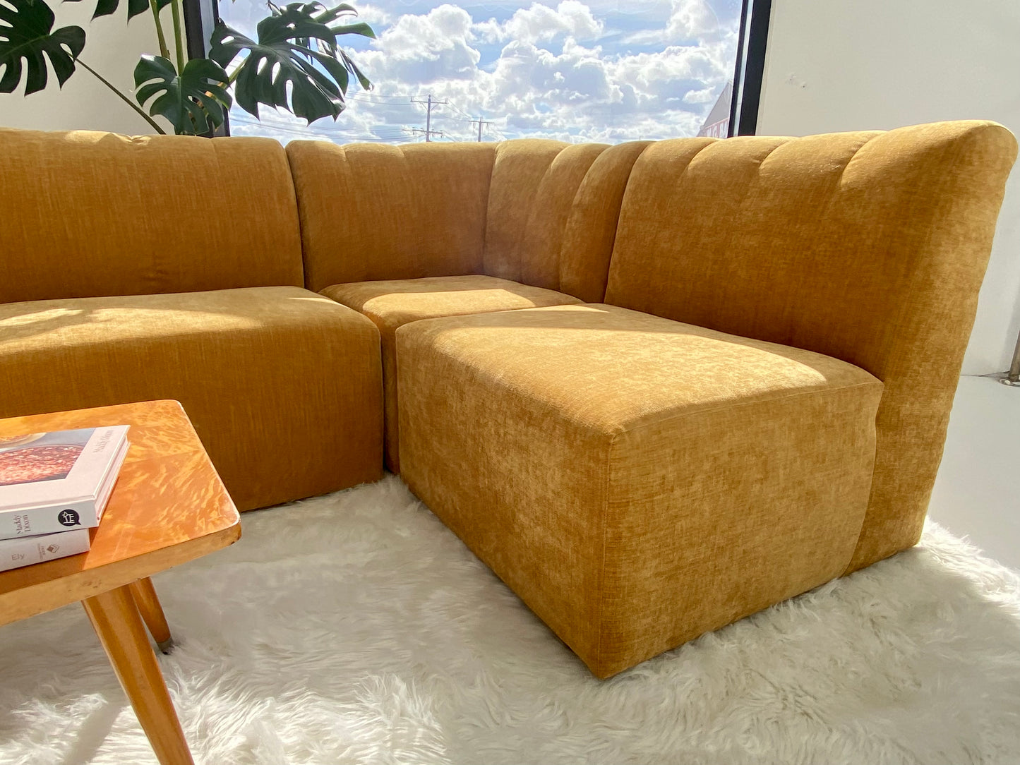 Four Piece Mustard Modular Sofa Set