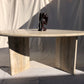 Vintage Oval Travertine Dining Table
