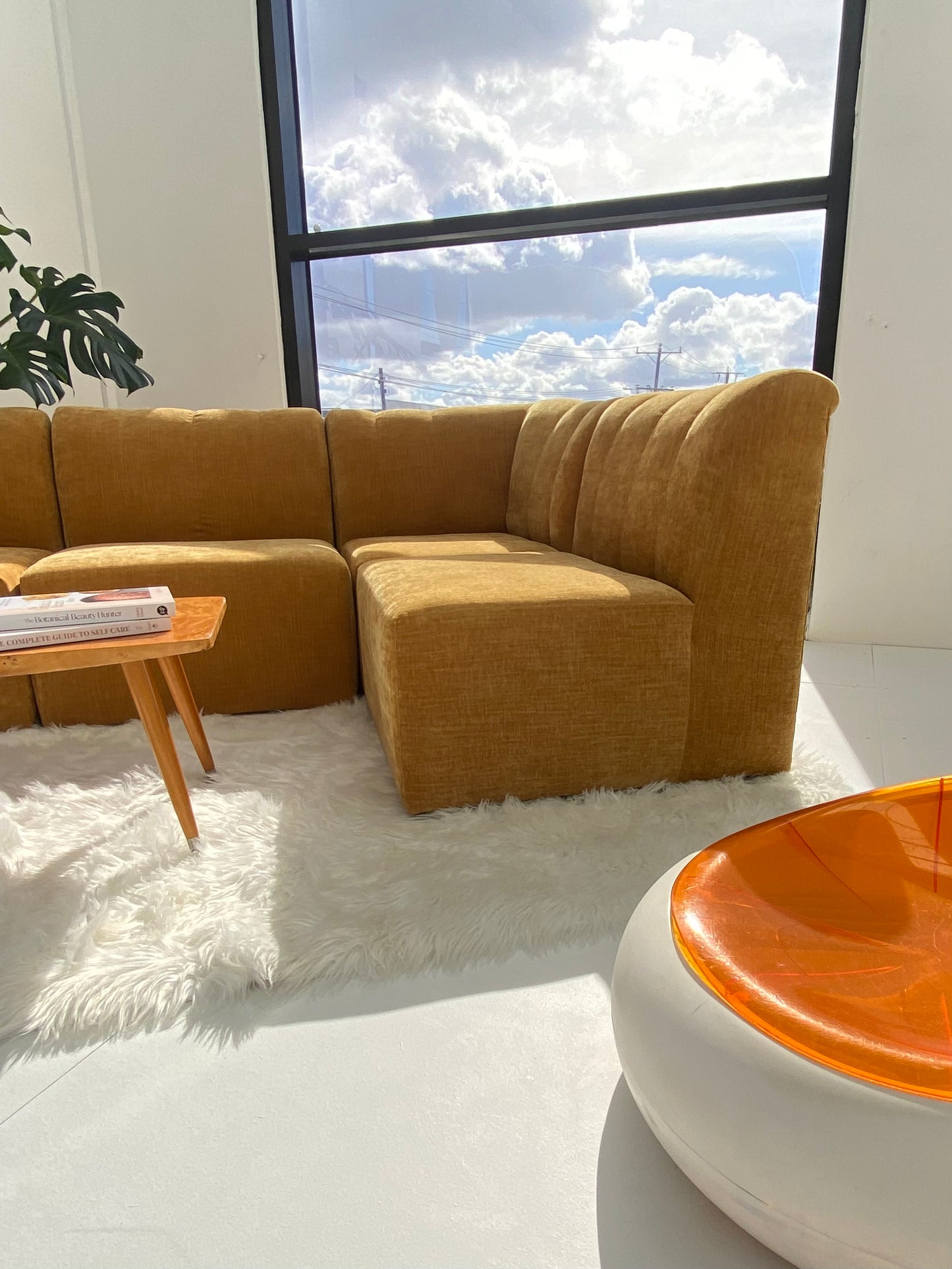 Four Piece Mustard Modular Sofa Set