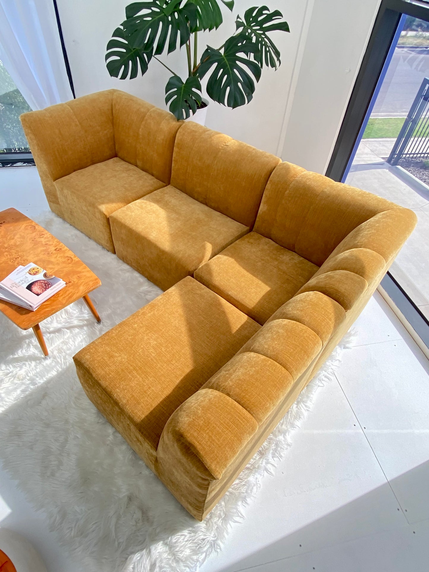 Four Piece Mustard Modular Sofa Set
