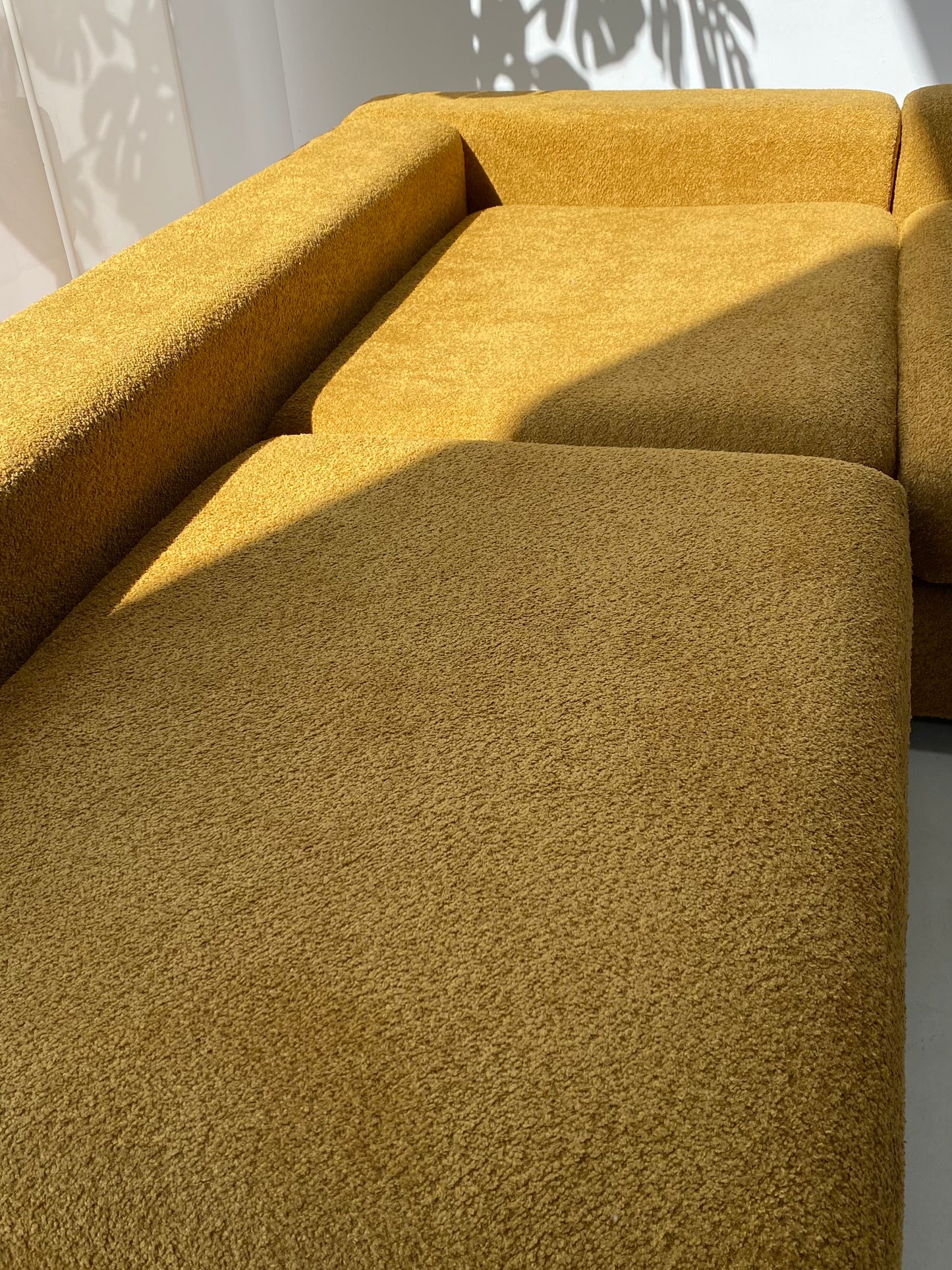 - Modular L-Seater Sofa in Mustard Bouclé