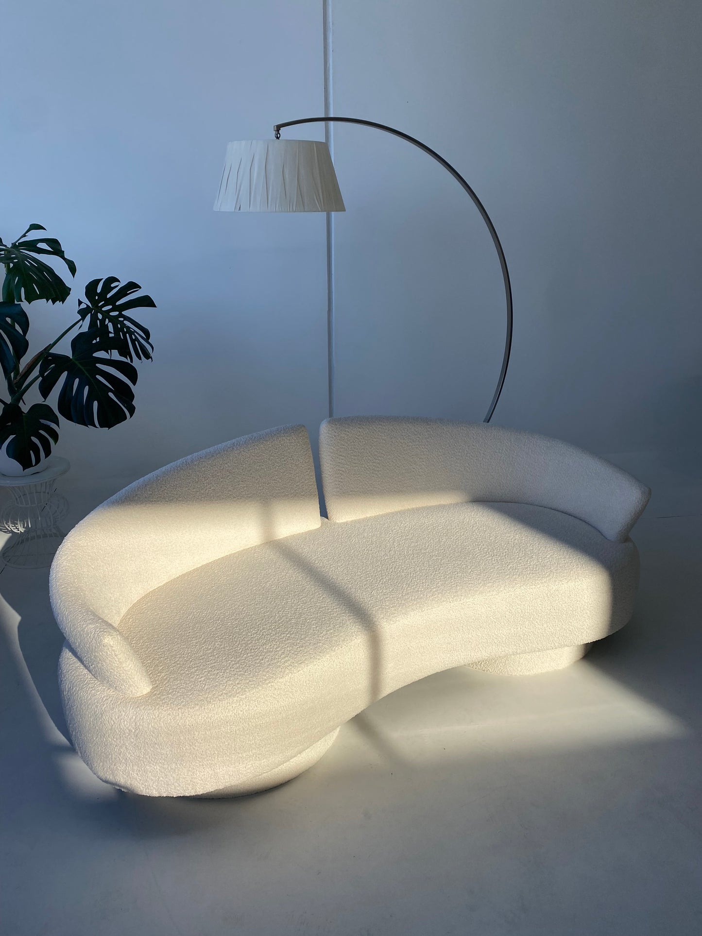 Bouclé Curved Sofa