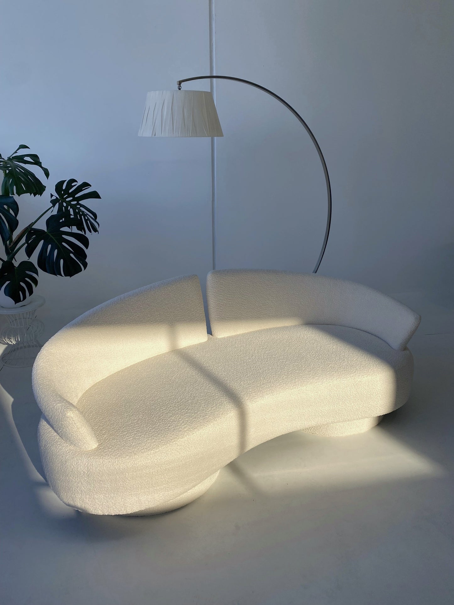 Bouclé Curved Sofa
