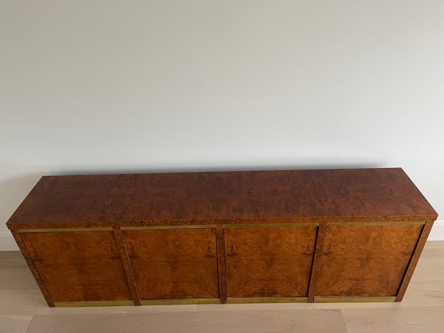 Vintage Burl & Brass Sideboard