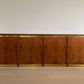 Vintage Burl & Brass Sideboard
