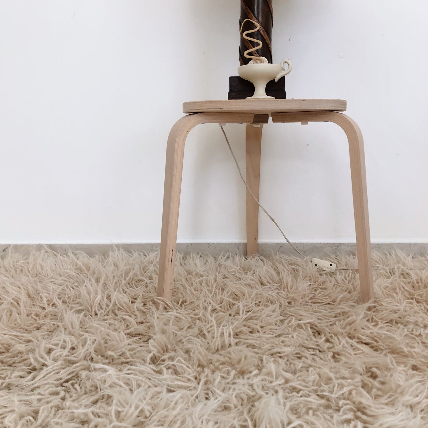 - Ecru Flokati Runner