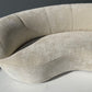 Curved Ivory Chenille Sofa