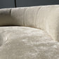 Curved Ivory Chenille Sofa