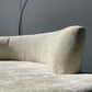 Curved Ivory Chenille Sofa