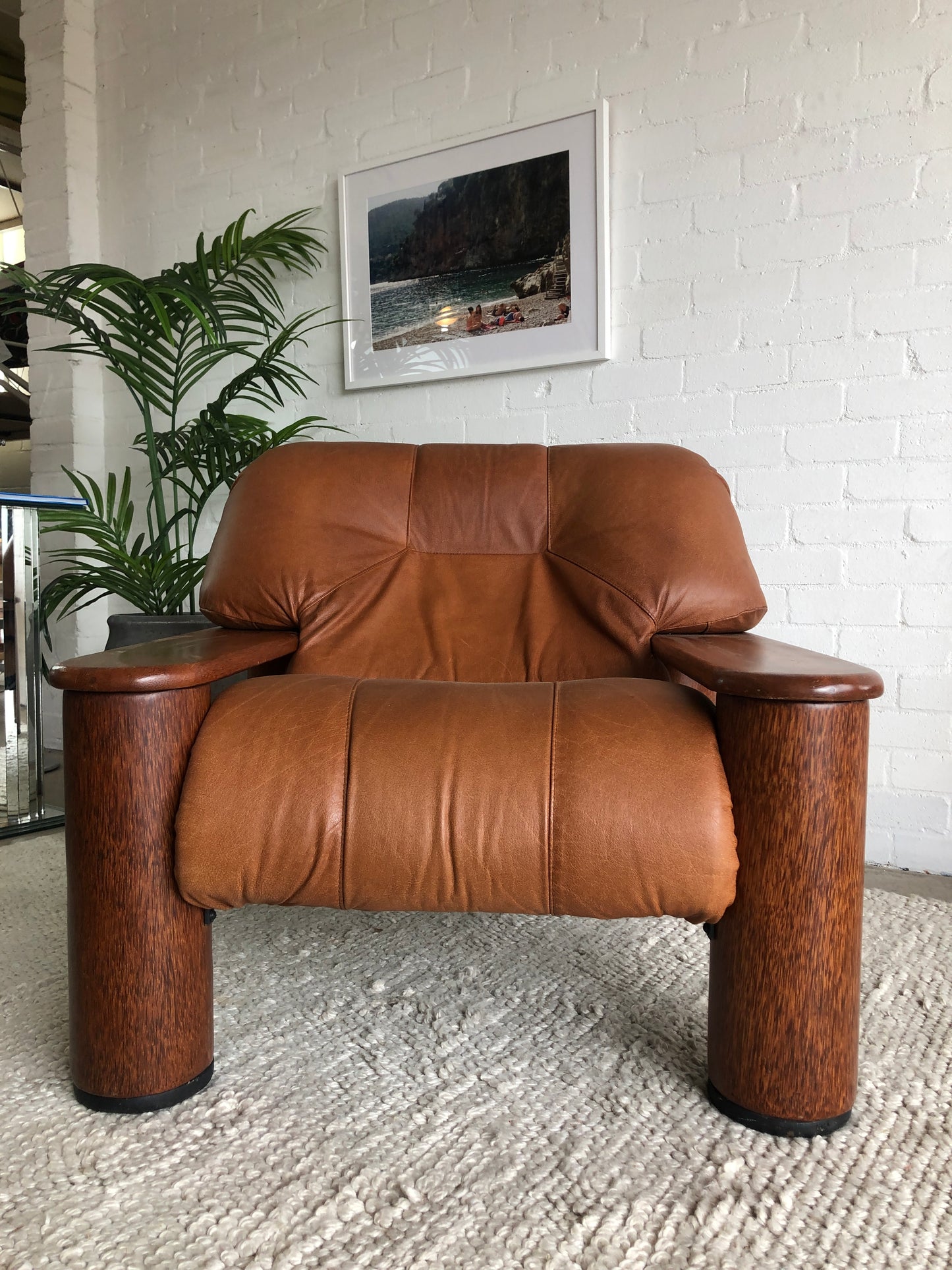 - Tan Leather Occasional Chair by Pacific Green - Chair #1