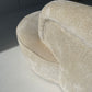 Curved Ivory Chenille Sofa