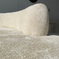 Curved Ivory Chenille Sofa
