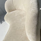 Curved Ivory Chenille Sofa