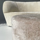 Curved Ivory Chenille Sofa