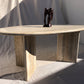 Vintage Oval Travertine Dining Table