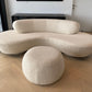 - Curved Ivory Sofa with Matching Ottoman