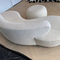 - Curved Ivory Sofa with Matching Ottoman