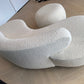 - Curved Ivory Sofa with Matching Ottoman
