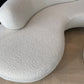 - Curved Ivory Sofa with Matching Ottoman