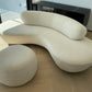 - Curved Ivory Sofa with Matching Ottoman
