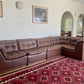 - Brown Leather Modular Sofa