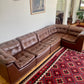 - Brown Leather Modular Sofa