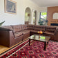 - Brown Leather Modular Sofa