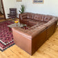 - Brown Leather Modular Sofa