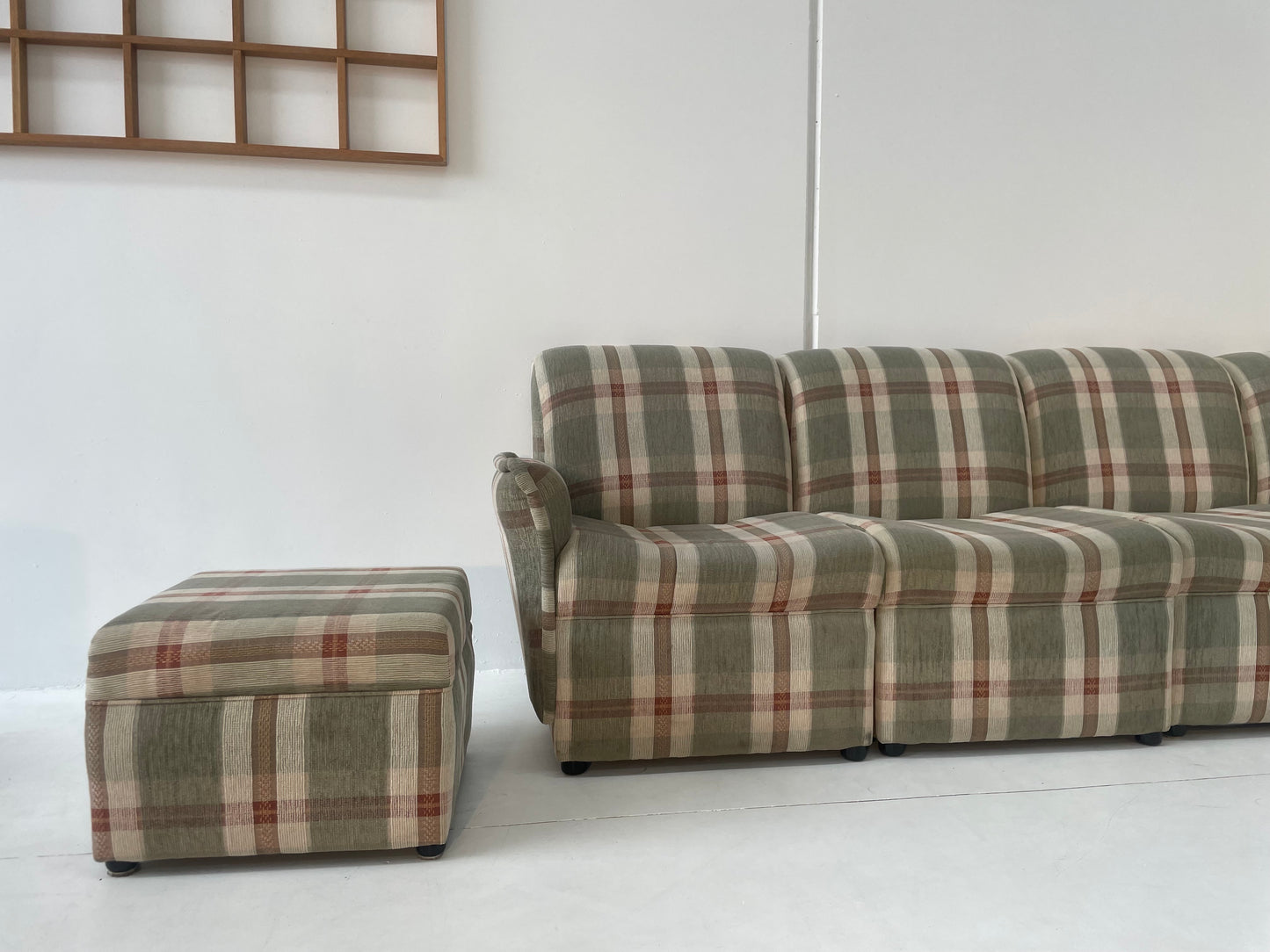 - Vintage Plaid Modular Sofa