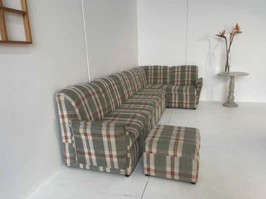 - Vintage Plaid Modular Sofa