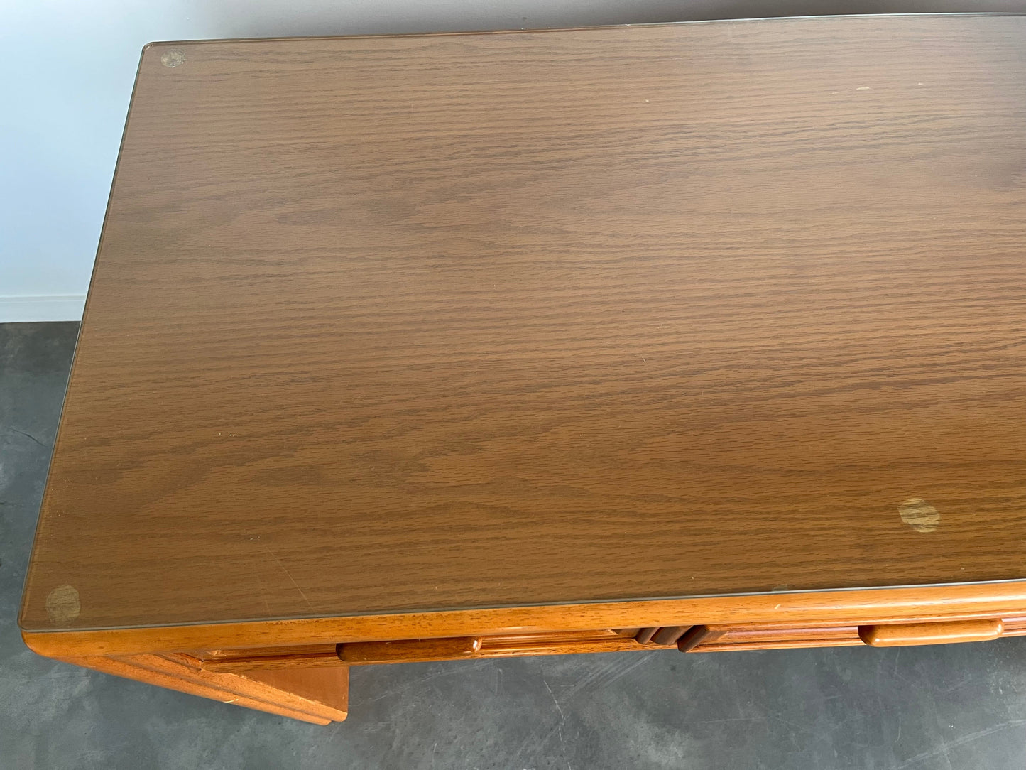 Vintage Timber and Cane Desk