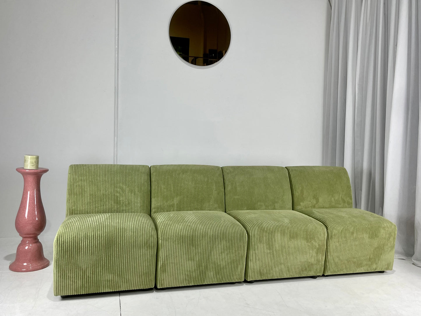 - Green Corduroy Lounge Chair - Four Available