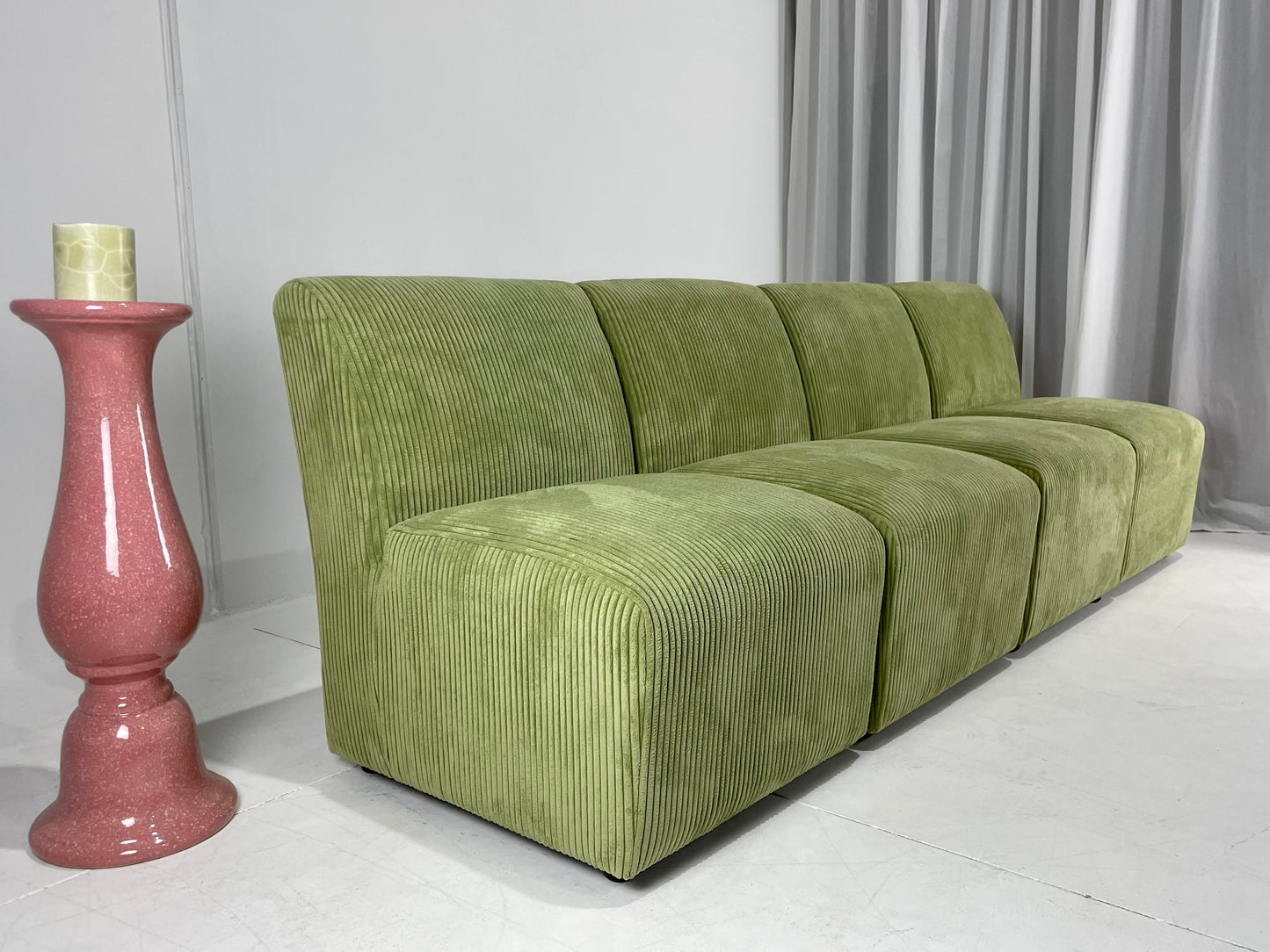 - Green Corduroy Lounge Chair - Four Available