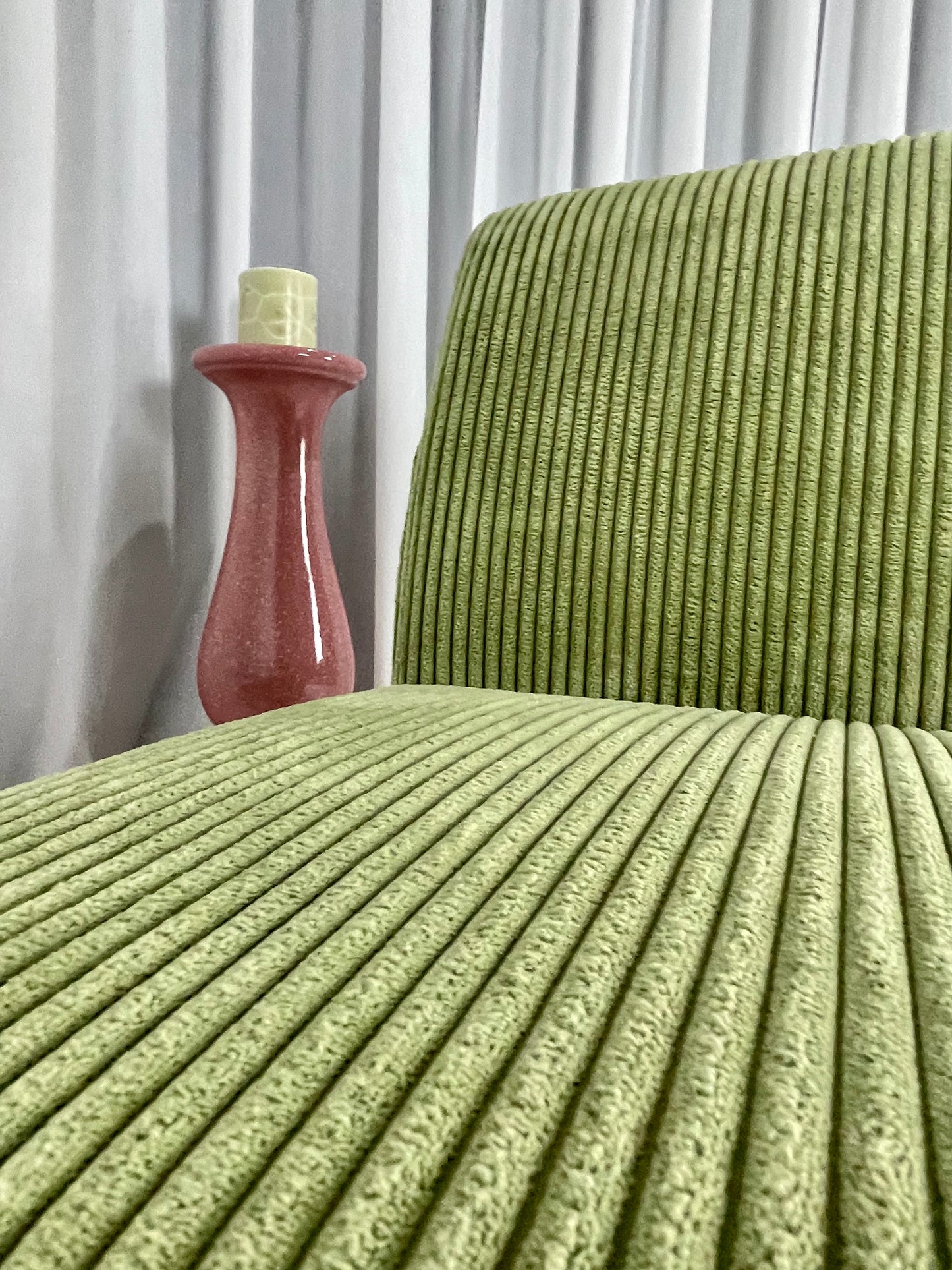 - Green Corduroy Lounge Chair - Four Available