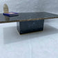 Rectangular Blue Labradorite Pedestal Base Coffee Table