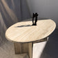 Vintage Oval Travertine Dining Table