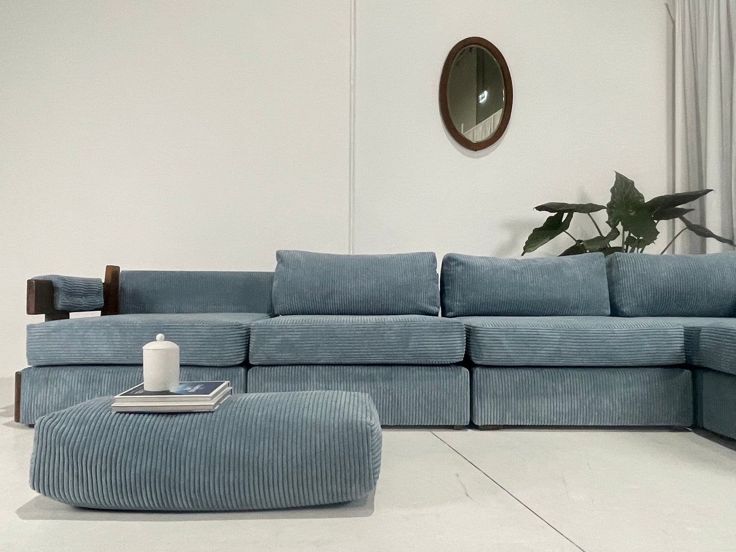 - Vintage Blue Jumbo Corduroy Sofa Set